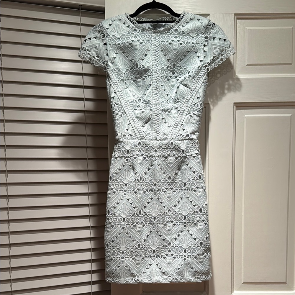 Reiss Eyelet Teal Dress